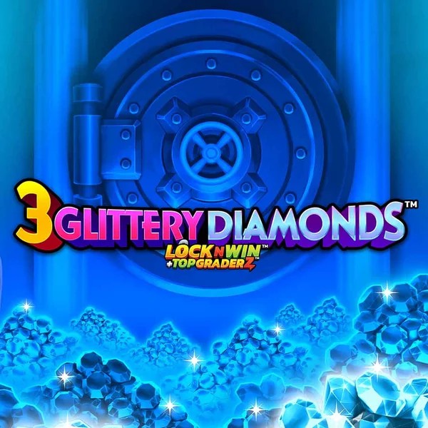 3 Glittery Diamonds slot logo by PearFiction Studios at Marvel Casino