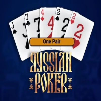 Russian Poker slot logo by OneTouch Games at Marvel Casino